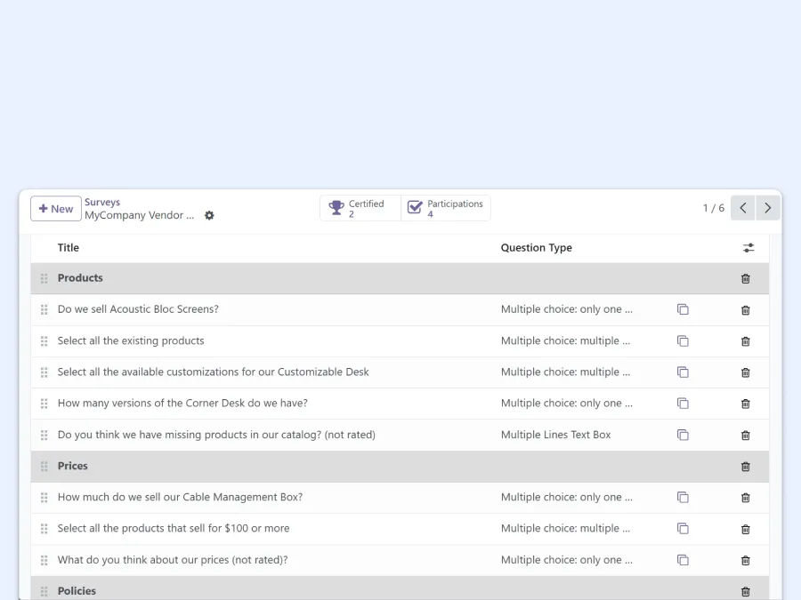 Screenshot showing how to edit a survey