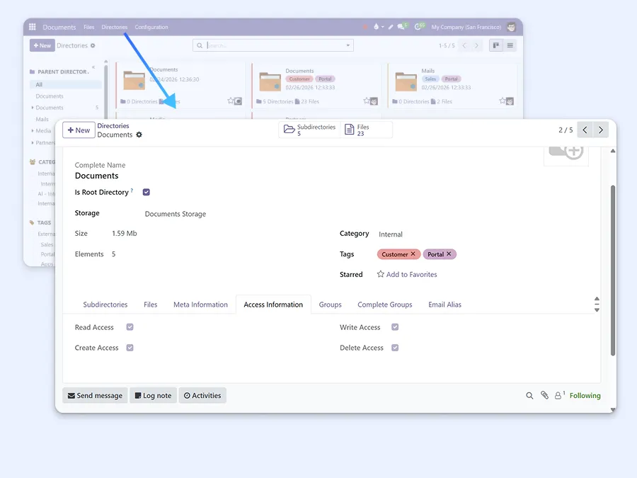 Screenshot showing how to assign specific access permissions