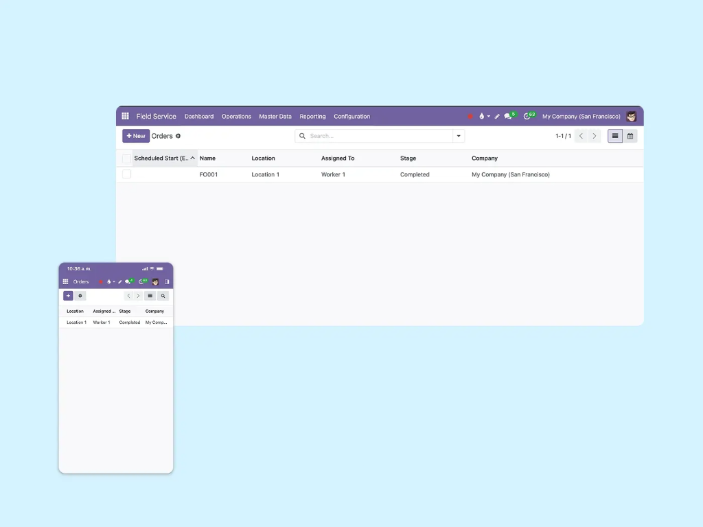Capturas de pantalla de la versión de escritorio y móvil que muestran la pantalla principal de la aplicación