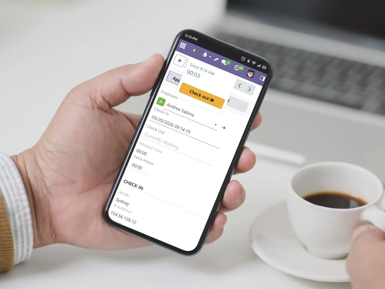 Mobile phone where you can see the check-out option 