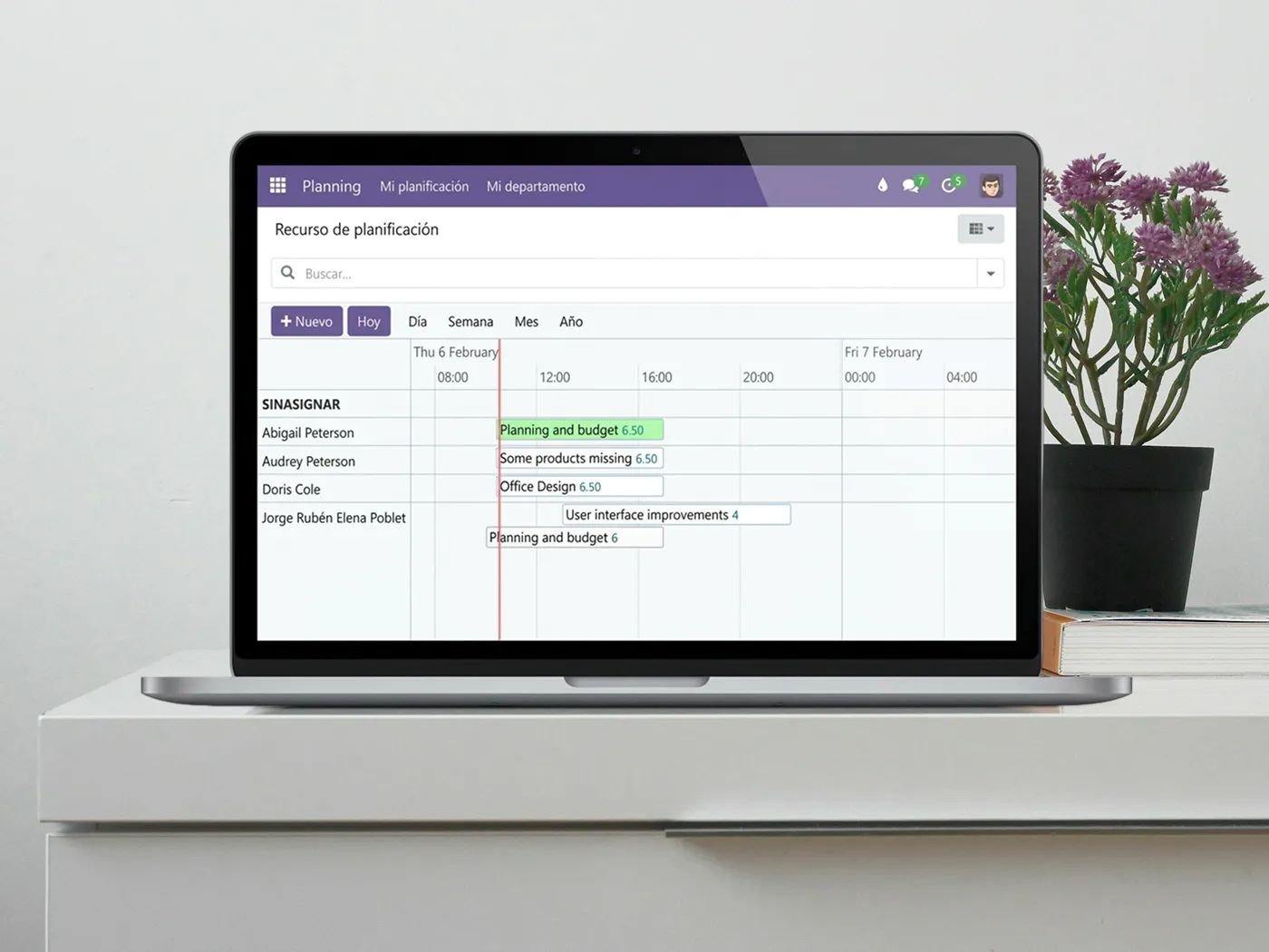 Un ordenador en el que podamos consultar los horarios de los distintos empleados